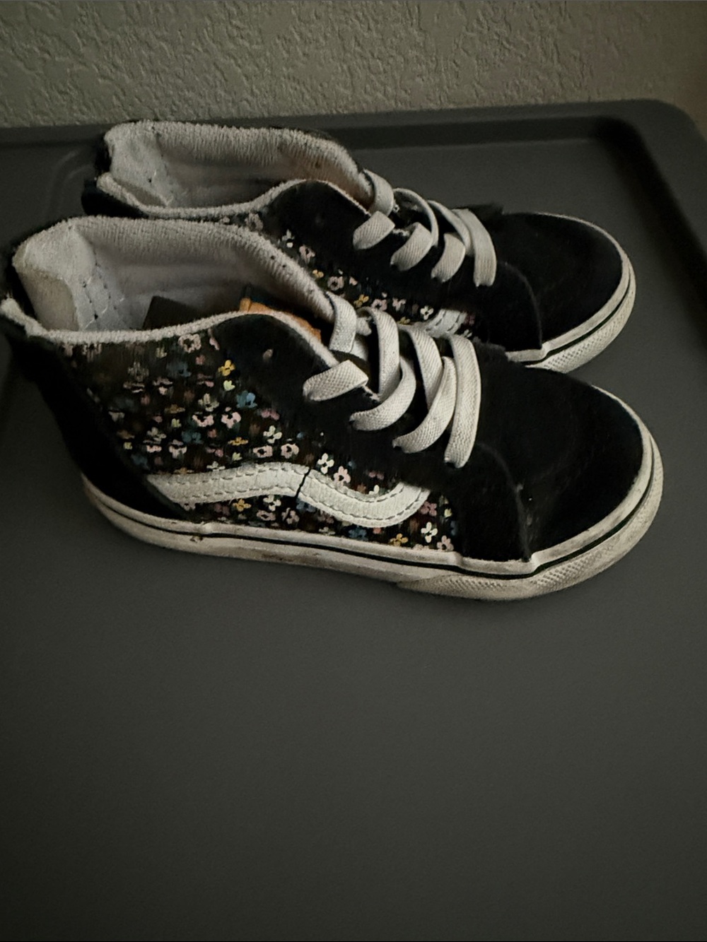 Vans Kids Black Floral High-Top Sneakers